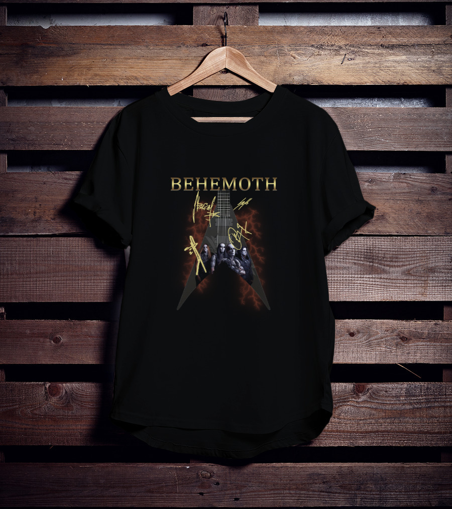 BEHEMOTH Band Members Electric Guitar Signatures T-Shirt