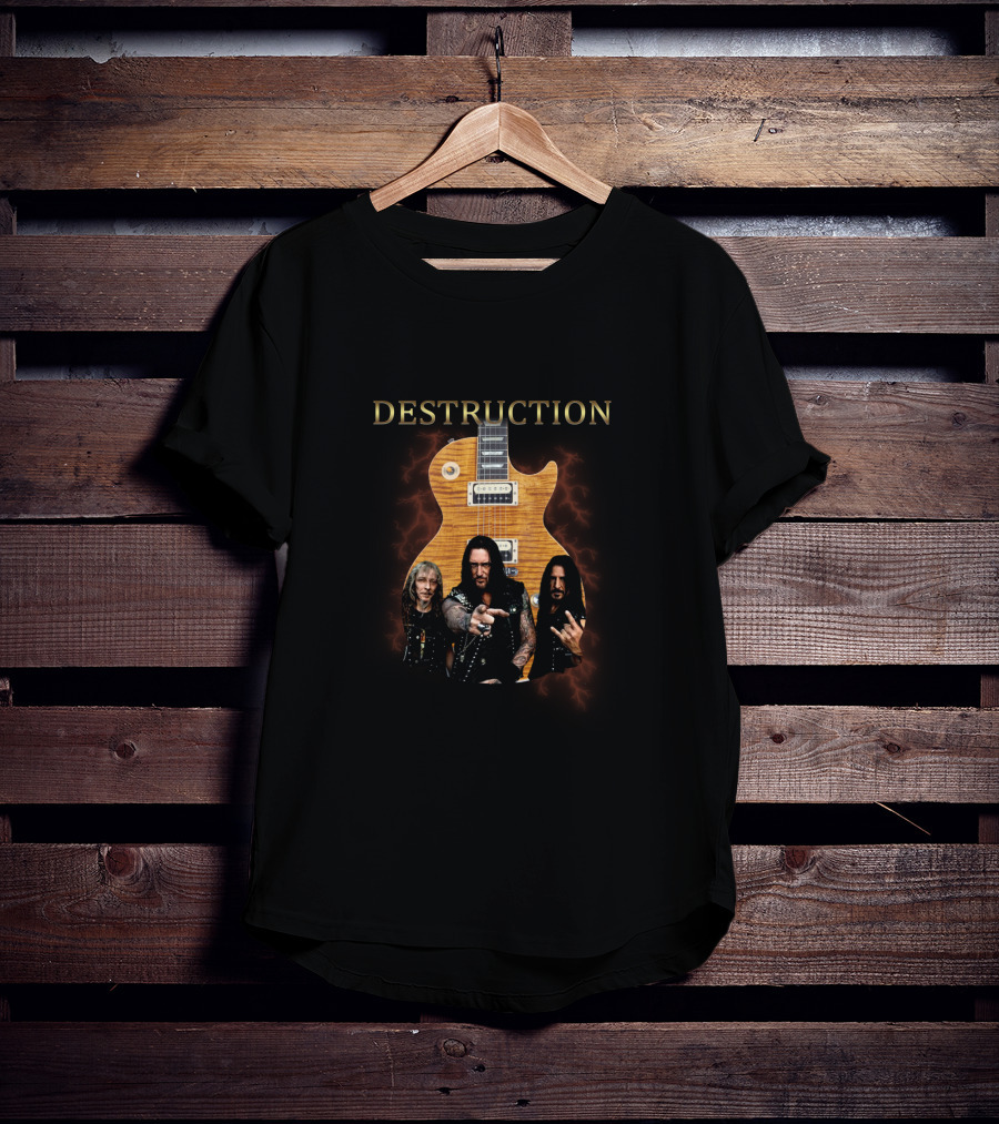 Destruction Band Members With Signature Guitar T-Shirt