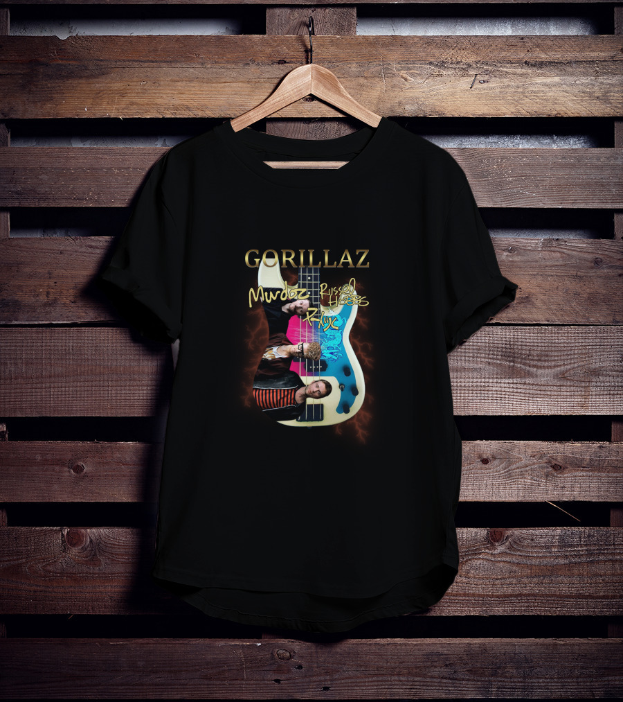 GORILLAZ Murdoc Russel Hobbs Rhys Guitar T-Shirt