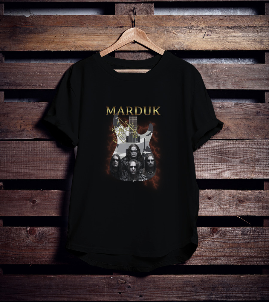 Marduk Band With Signature Electric Guitar T-Shirt