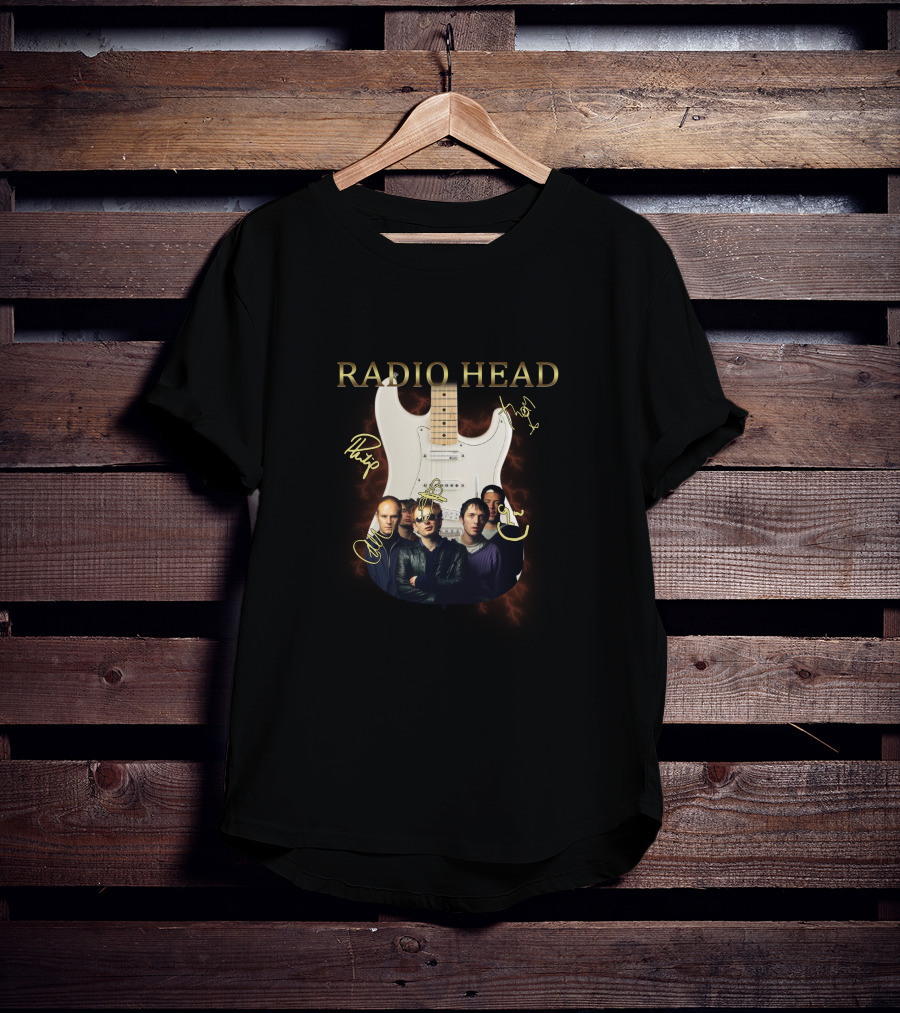 Radio Head Guitar With Band Members T-Shirt