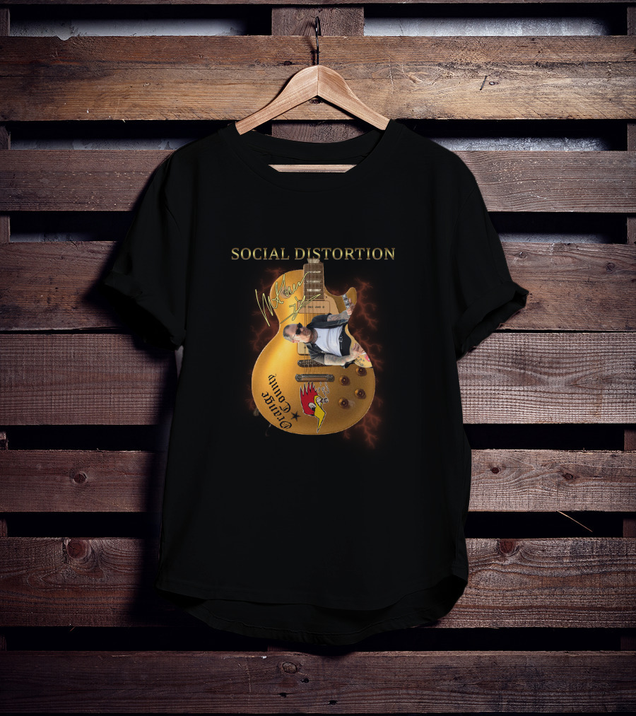 Social Distortion Authentic Guitar Signature Northern Cali Punk Rock T-Shirt