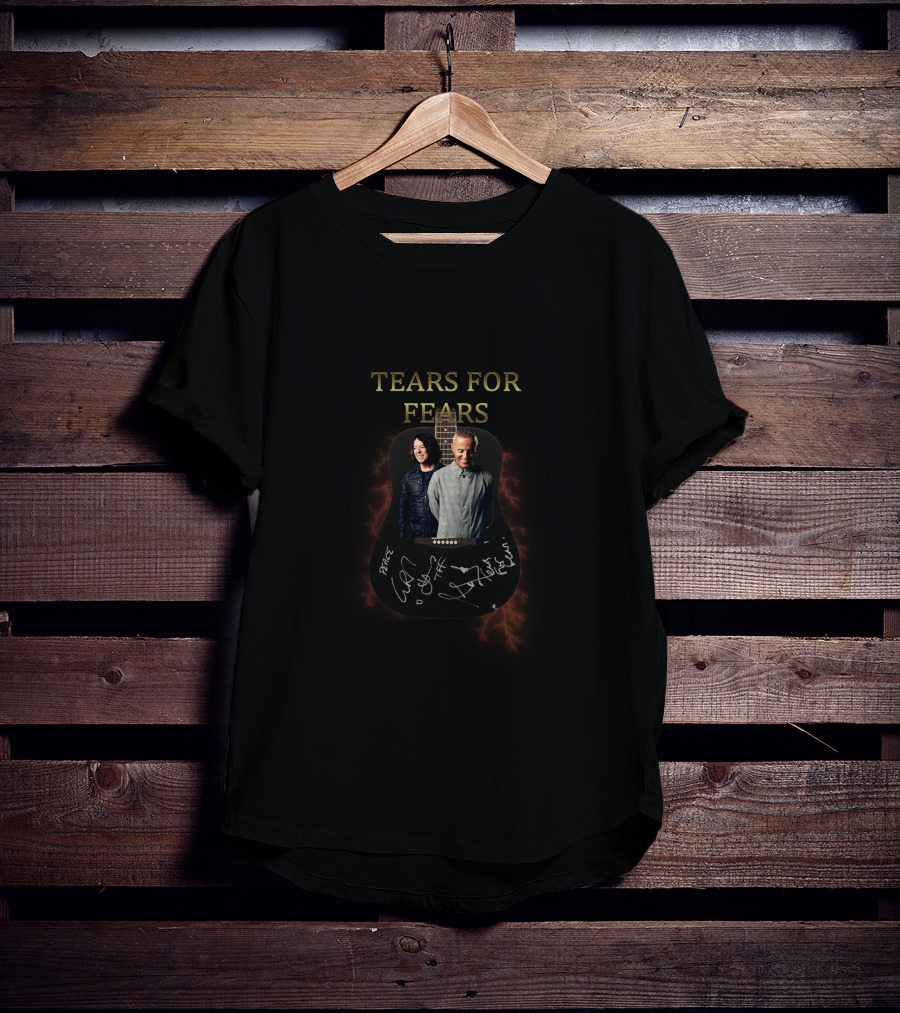 Tears For Fears Signed Guitar And Band Members Photo T-Shirt