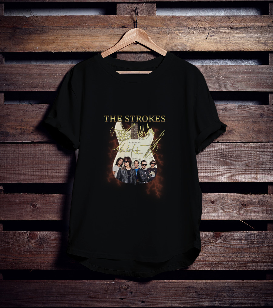 The Strokes Electric Guitar Band Members T-Shirt