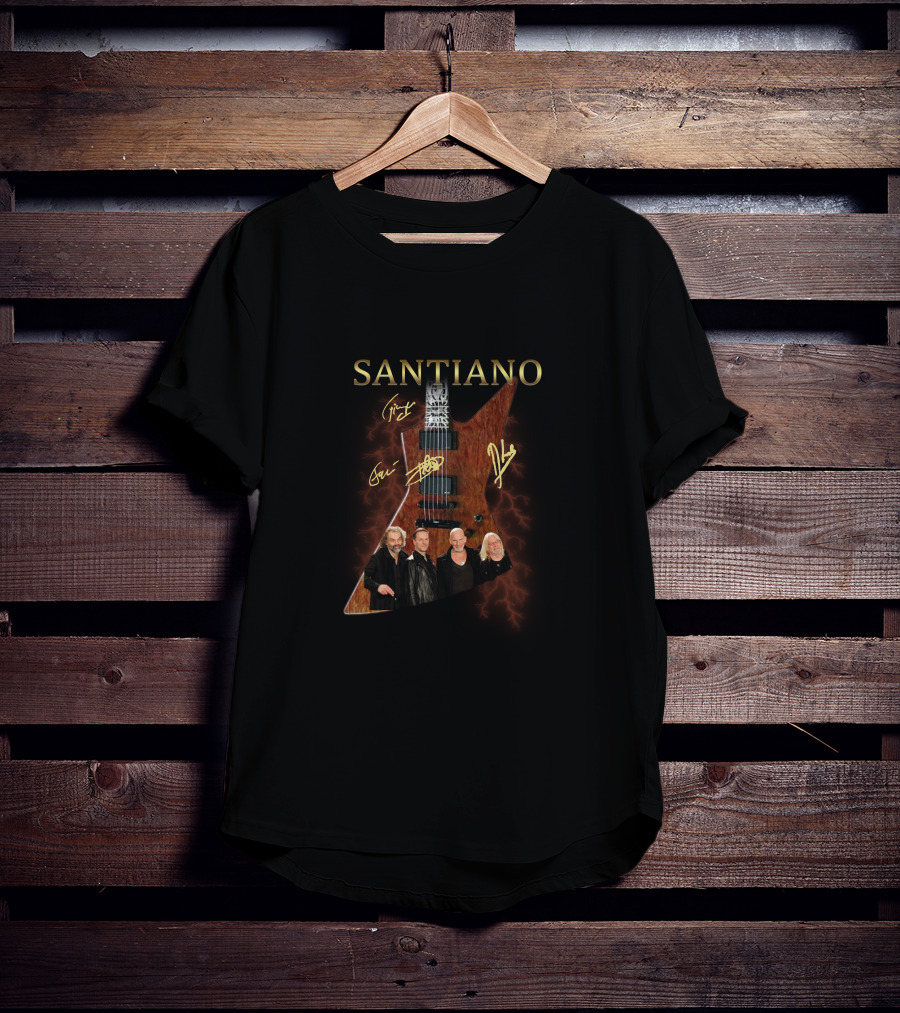 Santiano Signature Guitar With Band Portrait And Autographs T-Shirt