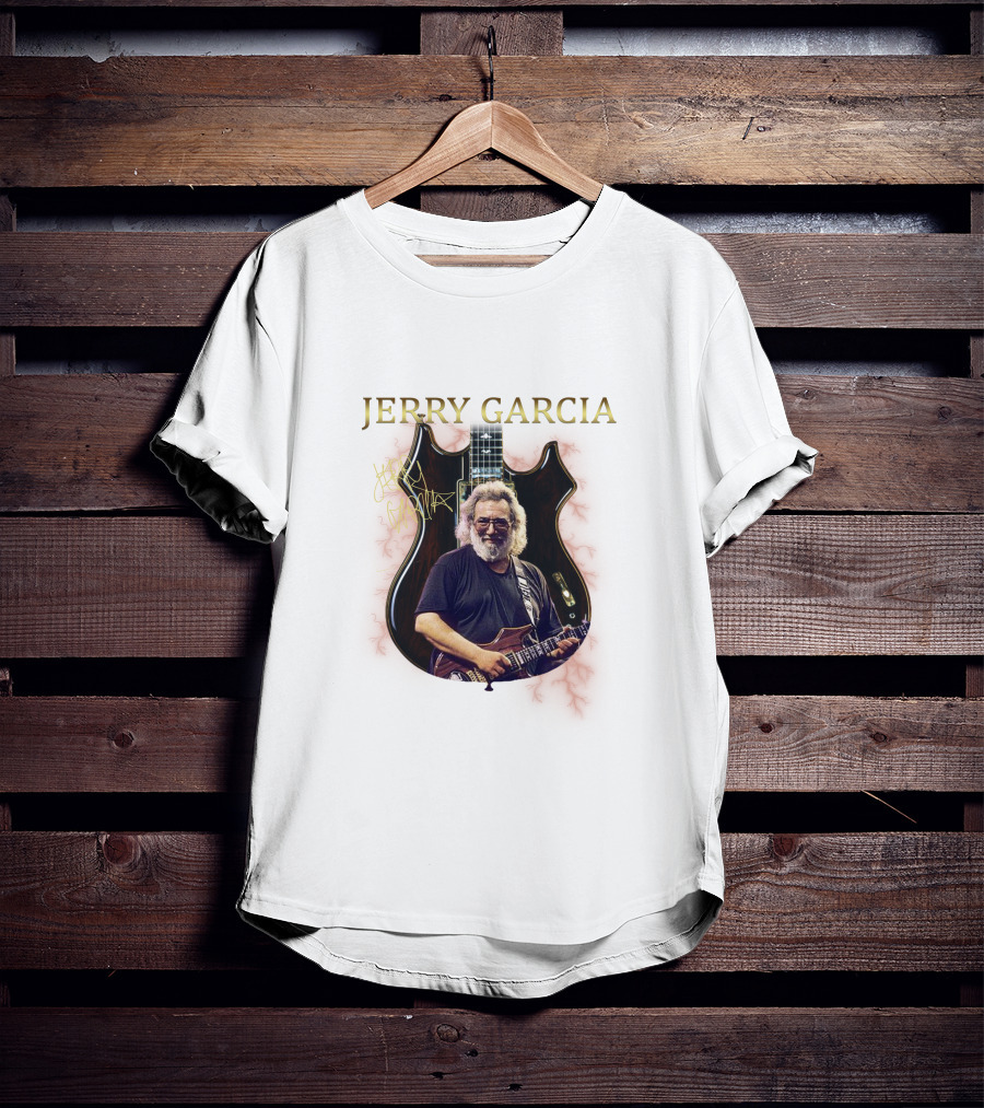 Jerry Garcia Signature Guitar Image With Jerry Garcia T-Shirt