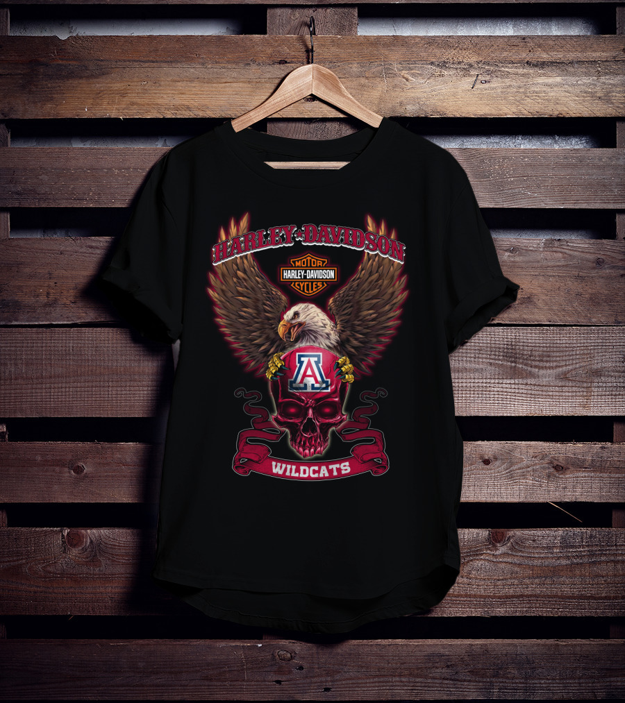 Harley Davidson Motor Cycles Eagle Arizona Wildcats T-Shirt