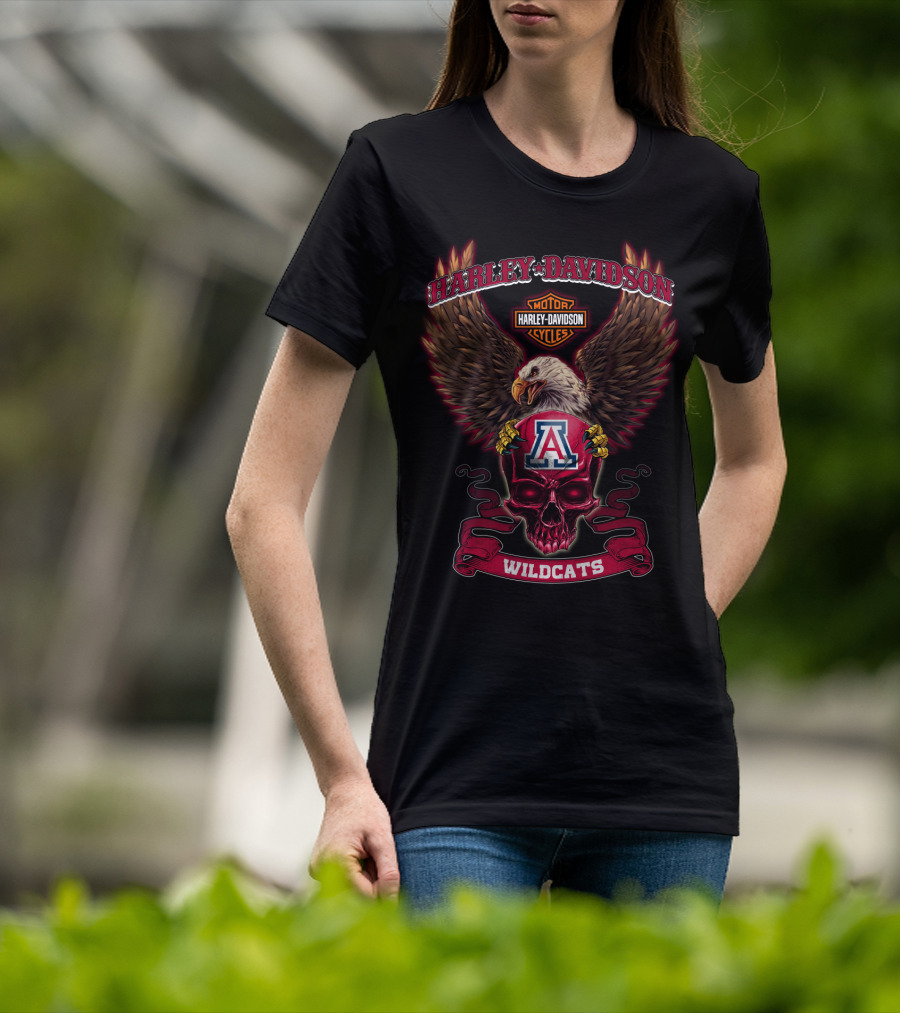 Harley Davidson Motor Cycles Eagle Arizona Wildcats T-Shirt
