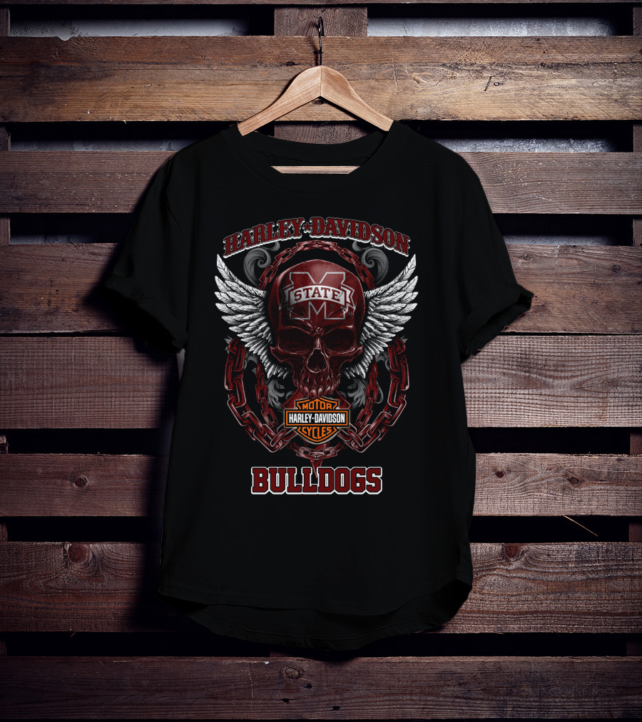 Harley Davidson Mississippi State Bulldogs Motor Cycles T-Shirt