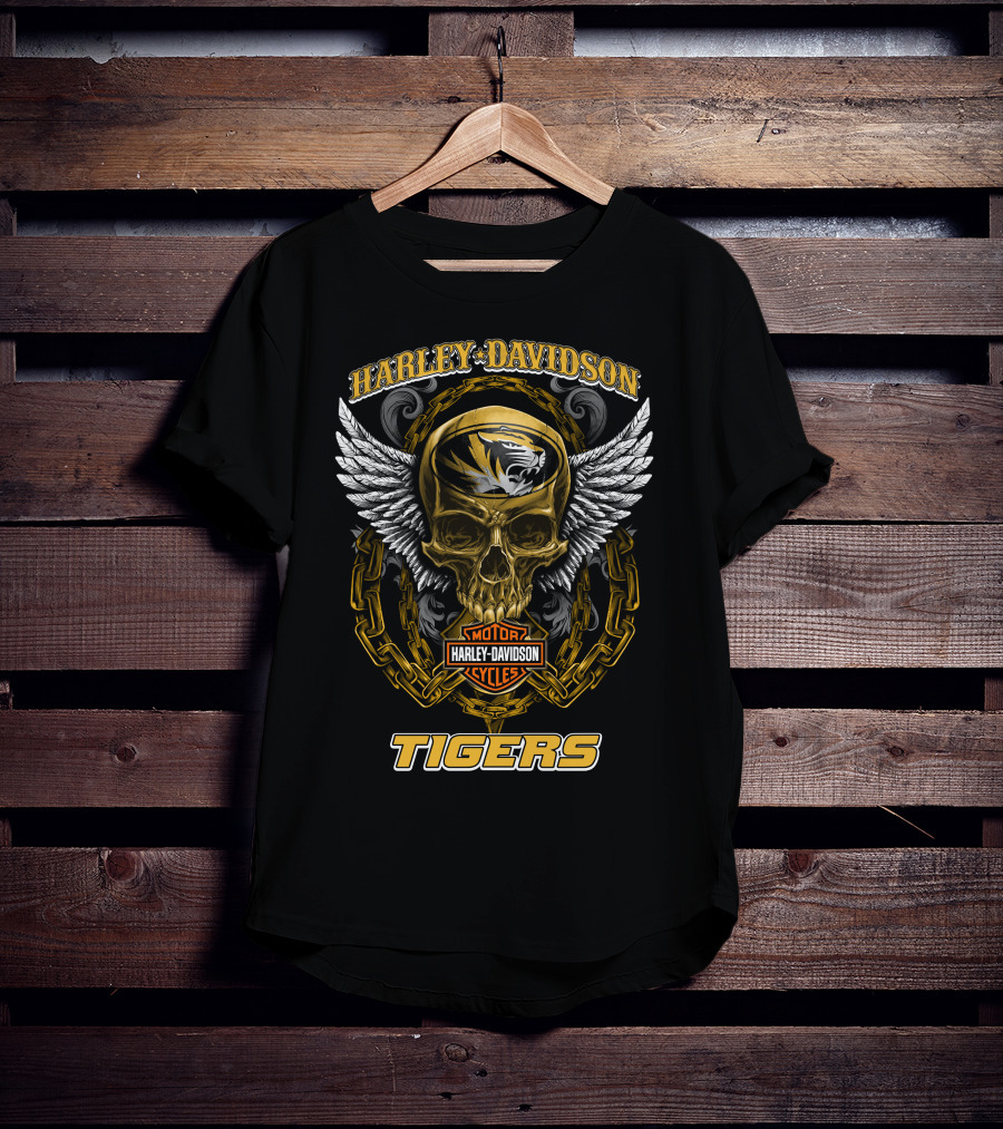 Harley Davidson Motor Cycles Tigers Missouri Tigers T-Shirt
