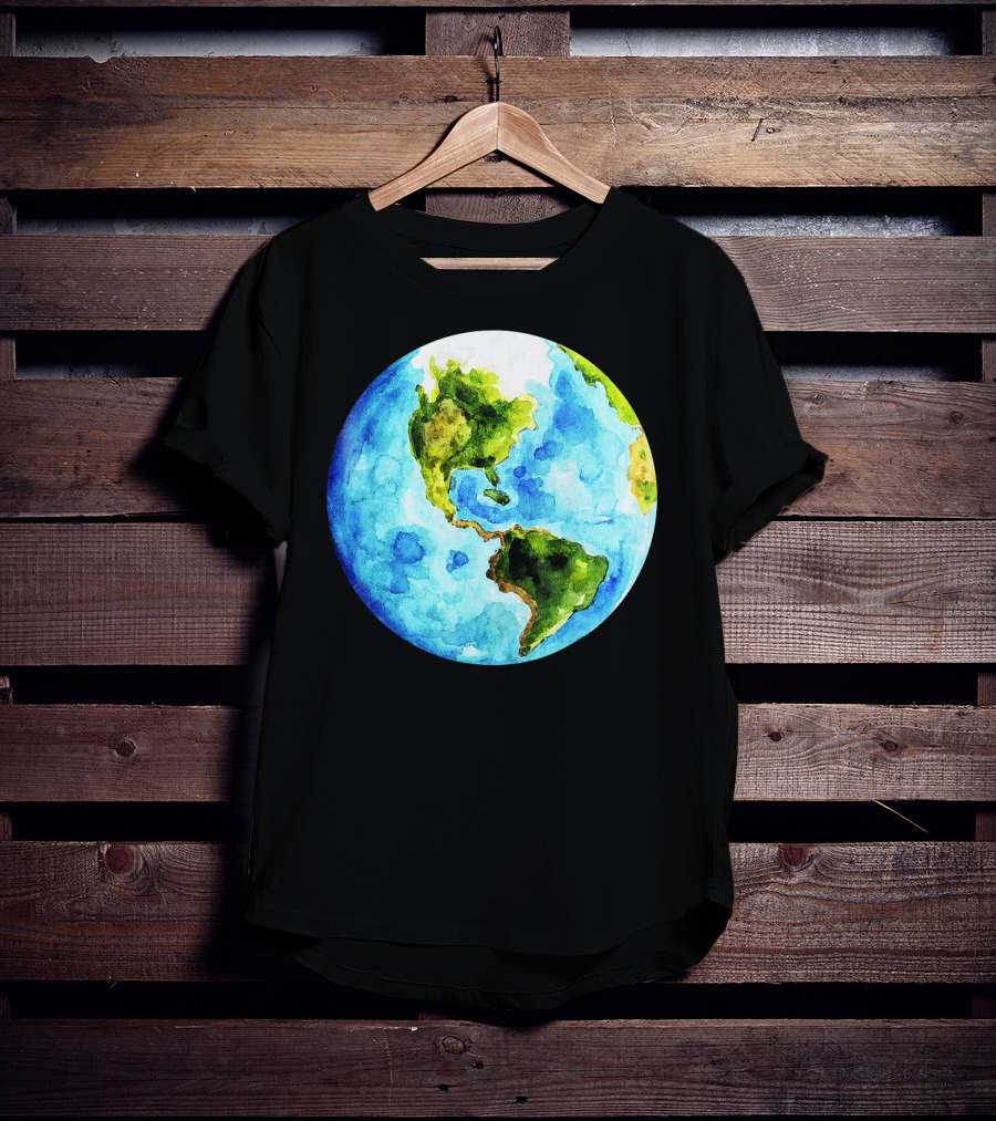 Earth Day Love Earth Watercolor Planet Earth T-Shirt