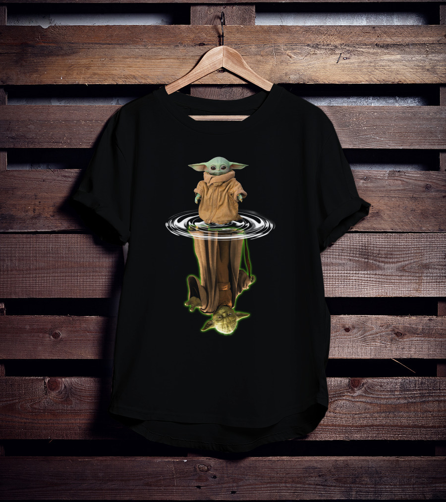 Baby Yoda Mirror Reflection With Yoda T-Shirt