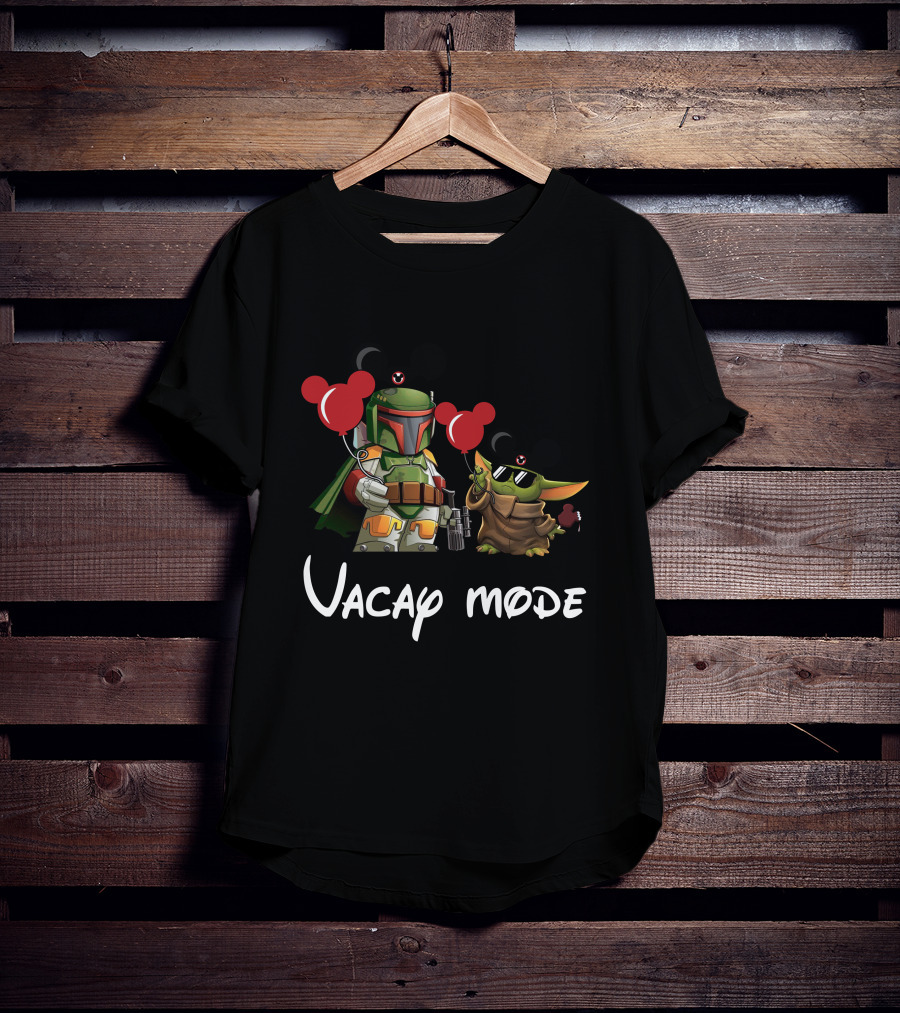 Vacay Mode Yoda Boba Fett Mickey Balloons T-Shirt