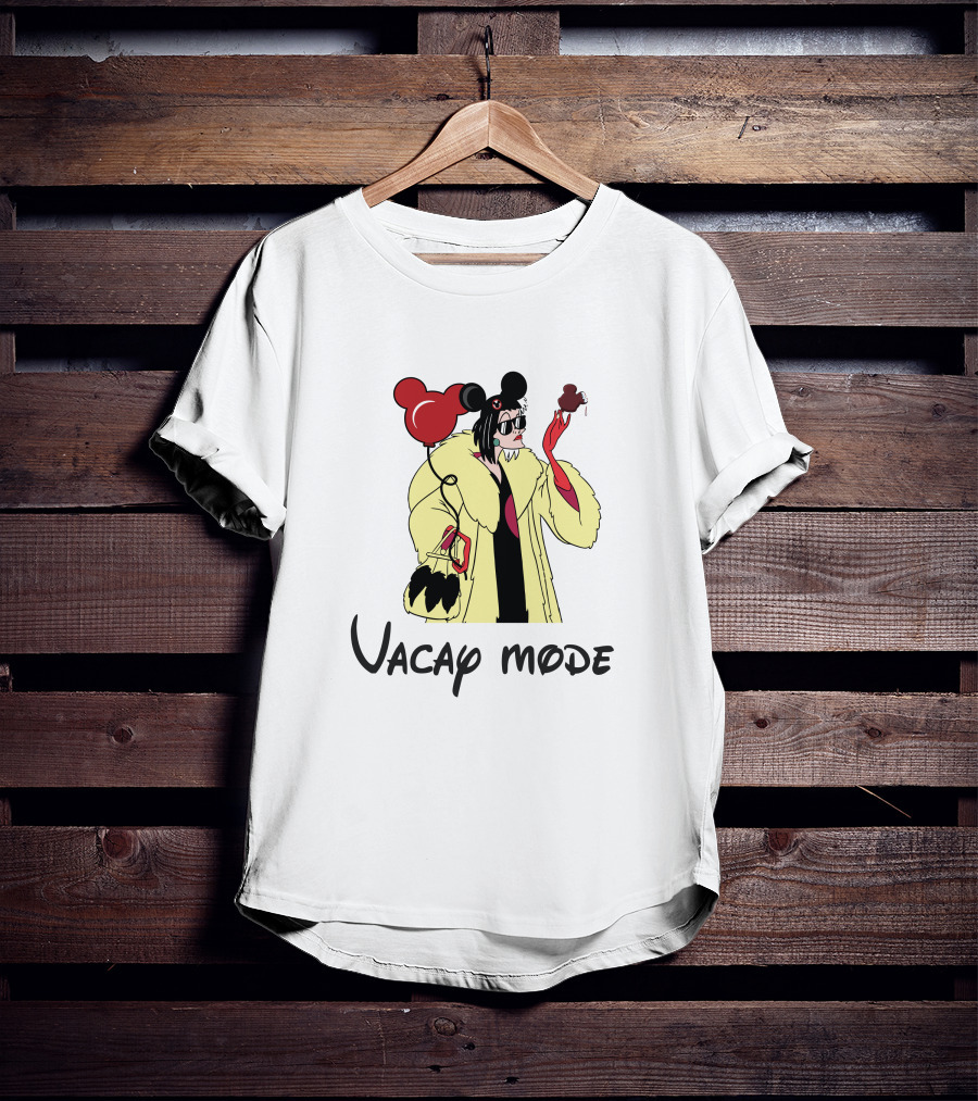 Cruella De Vil Vacay Mode Mickey Ears Balloon Ice Cream T-Shirt