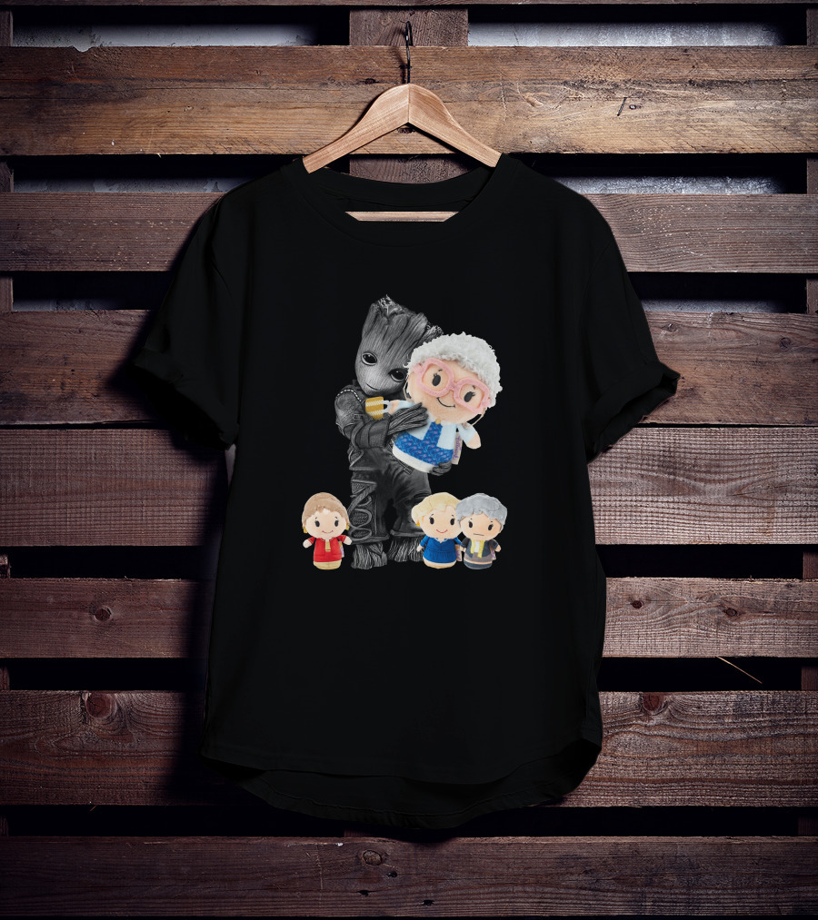 Groot Hugging Golden Girls Characters Plush Toy Collection T-Shirt