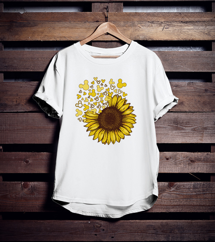 Mickey Sunflower Iconic Blooms With Classic Ears T-Shirt