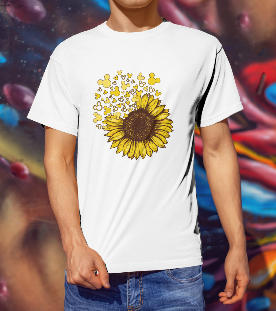 Mickey Sunflower Iconic Blooms With Classic Ears T-Shirt