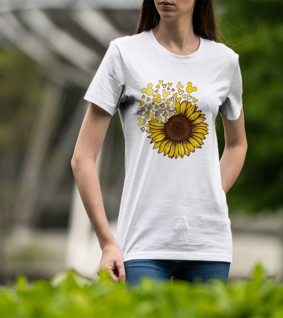 Mickey Sunflower Iconic Blooms With Classic Ears T-Shirt