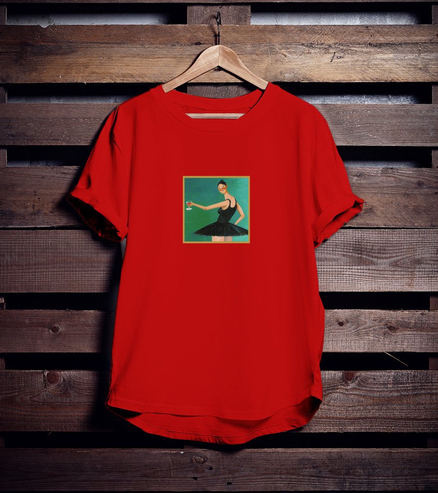Black Swan With Wine Glass T-Shirt