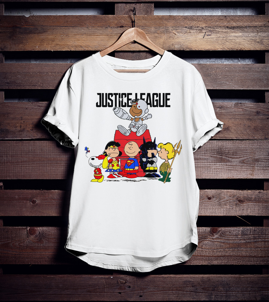 Justice League Peanuts Crossover Charlie Brown Superheroes T-Shirt