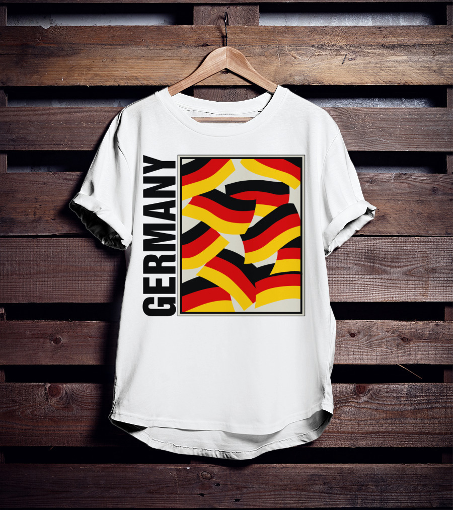 Germany Bold Black Text With Vibrant Flag T-Shirt