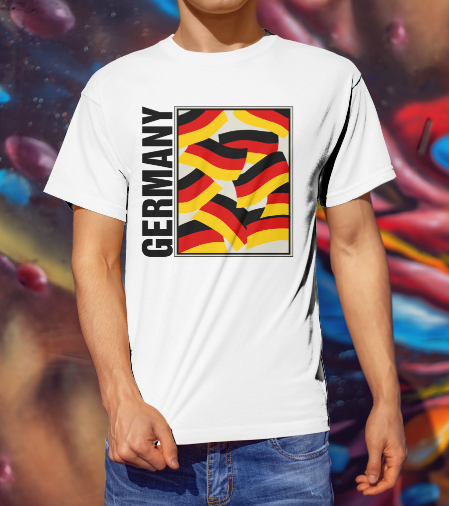 Germany Bold Black Text With Vibrant Flag T-Shirt