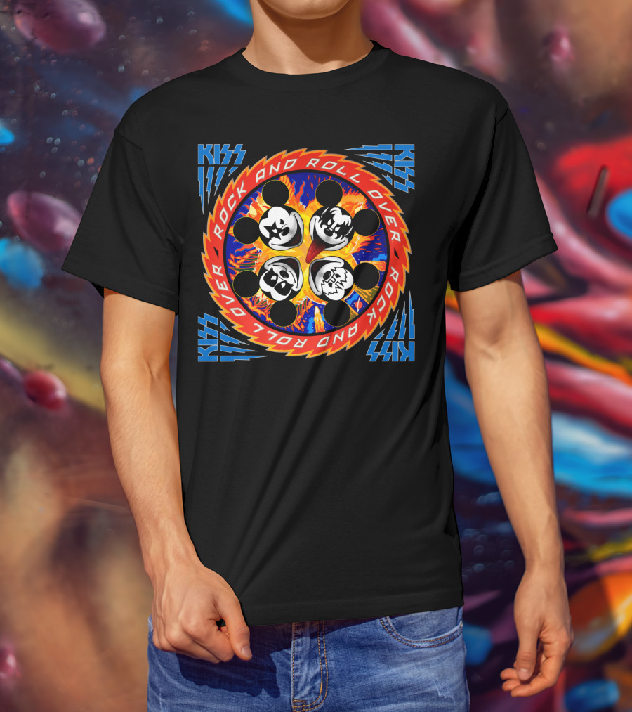 KISS Rock And Roll Over Mickey Mouse Faces T-Shirt
