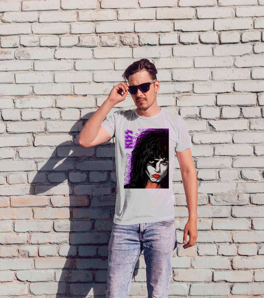 KISS Paul Stanley Starchild Icon With Purple Stars T-Shirt