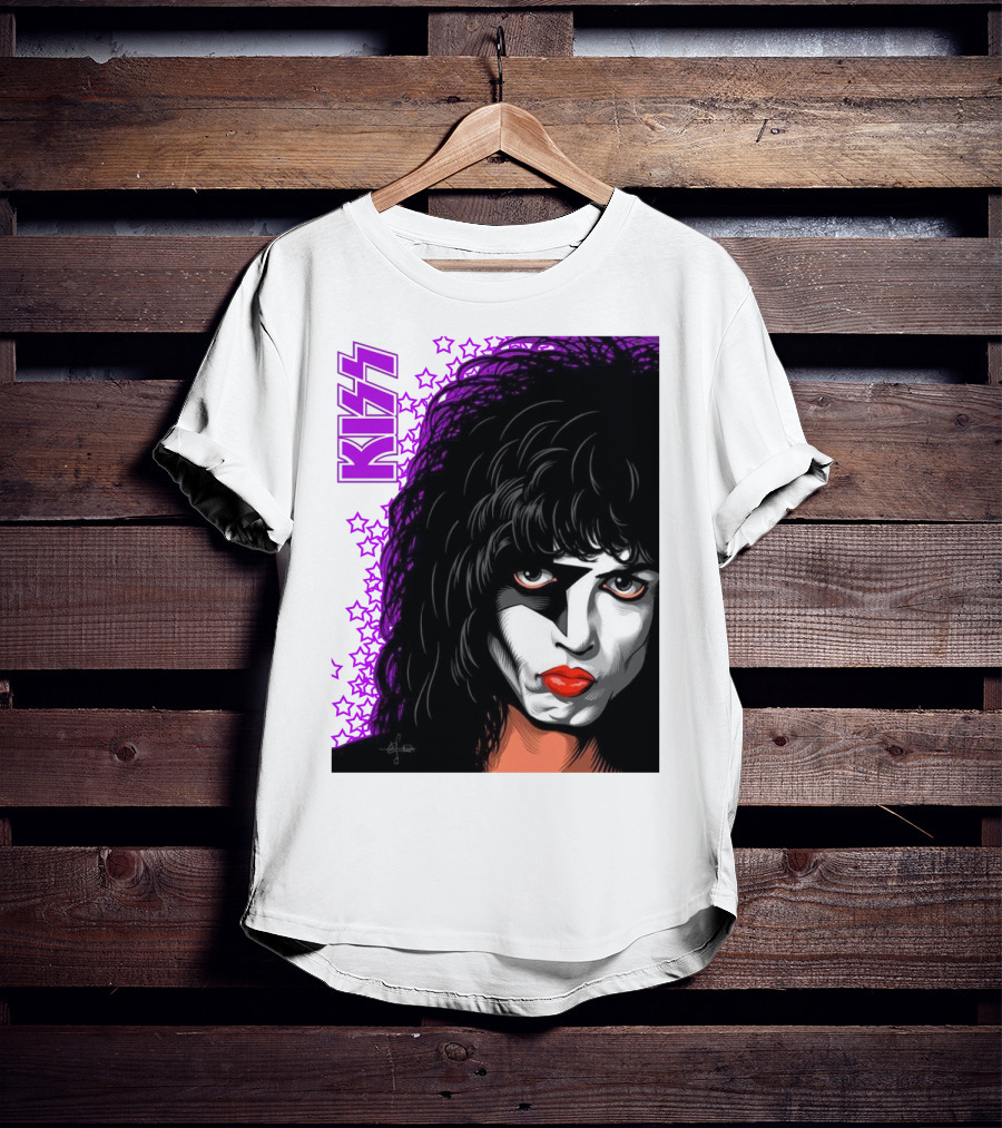 KISS Paul Stanley Starchild Icon With Purple Stars T-Shirt