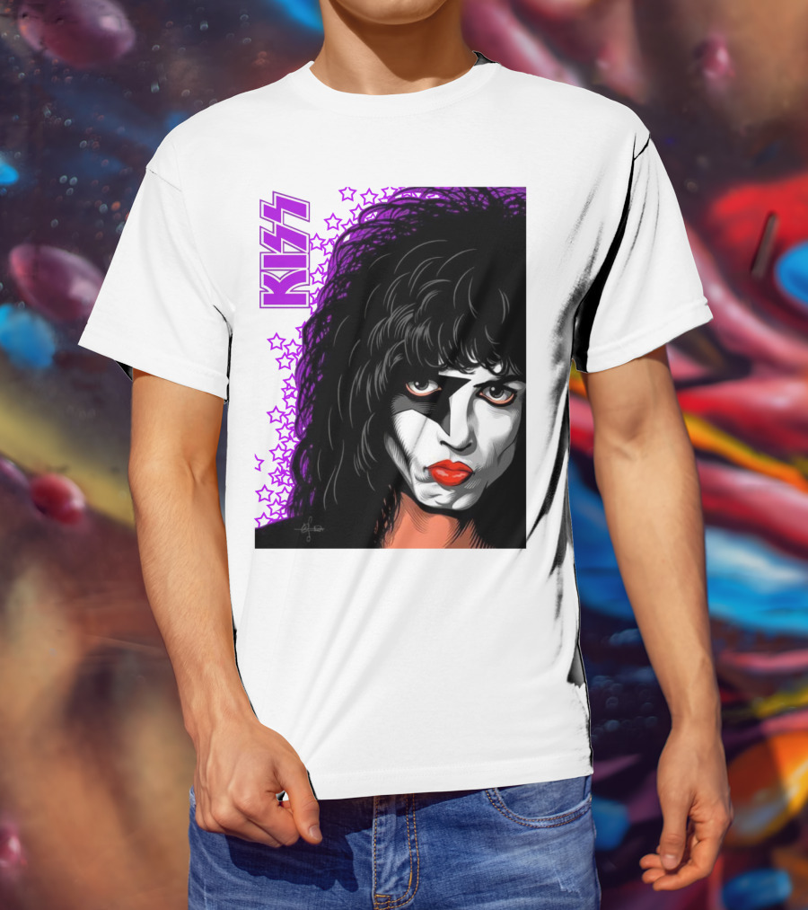KISS Paul Stanley Starchild Icon With Purple Stars T-Shirt