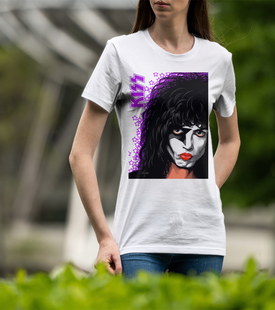 KISS Paul Stanley Starchild Icon With Purple Stars T-Shirt