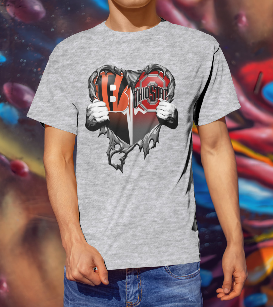 Bengals Ohio State Heart Rip Through T-Shirt