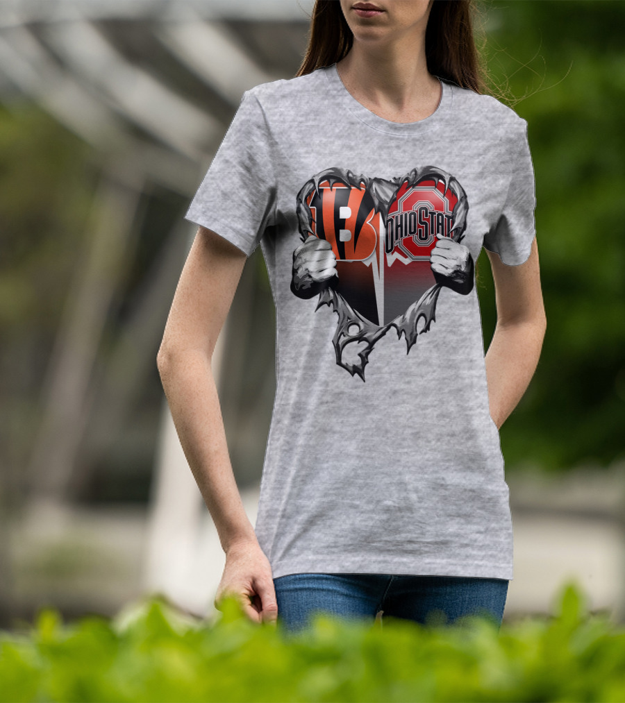 Bengals Ohio State Heart Rip Through T-Shirt