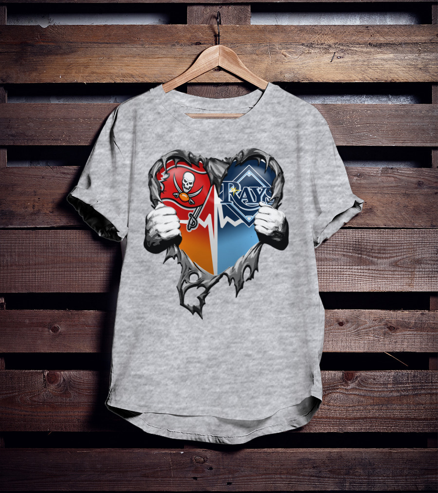 Tampa Bay Buccaneers Rays Heart T-Shirt