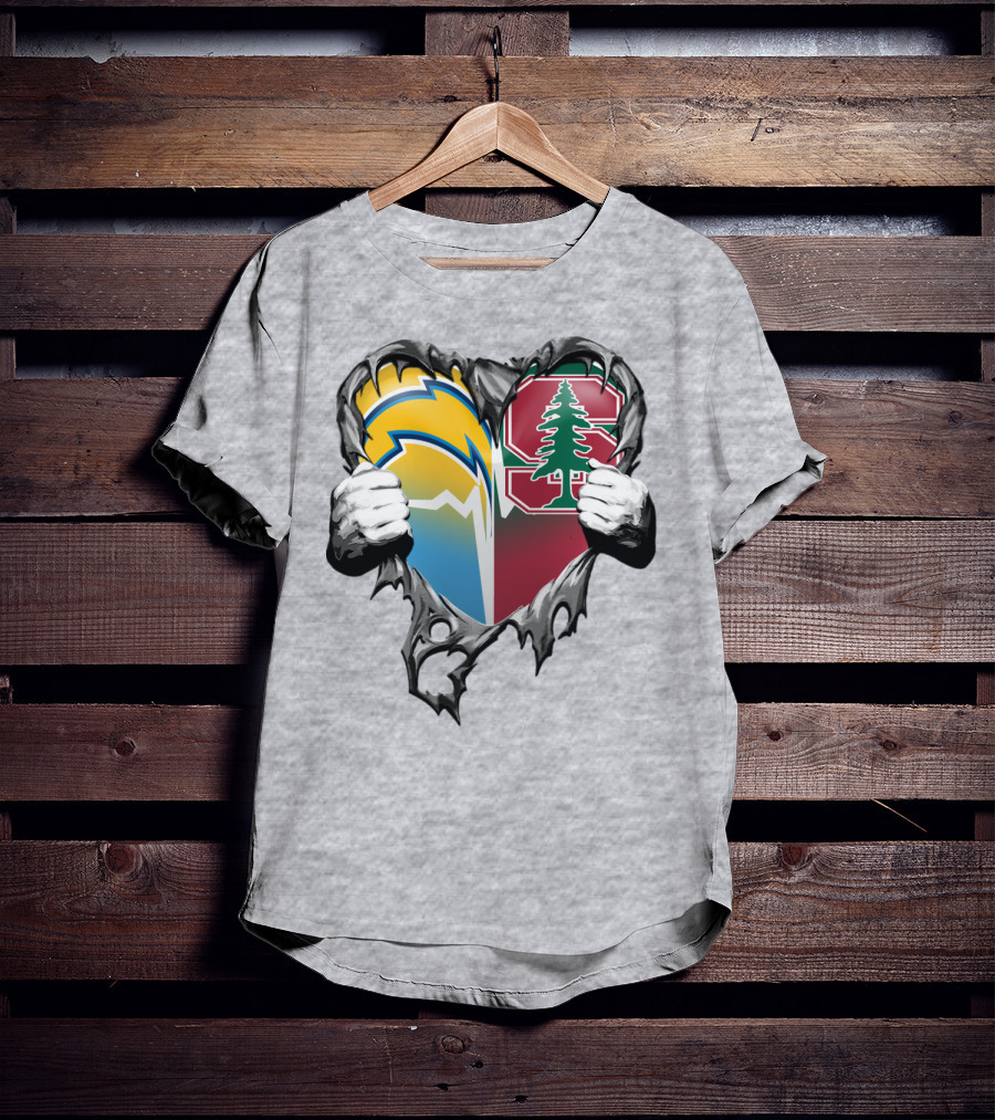 Los Angeles Chargers Stanford Tree Heart T-Shirt