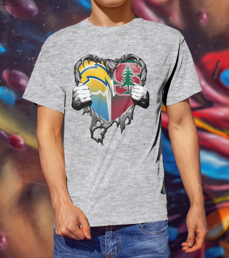 Los Angeles Chargers Stanford Tree Heart T-Shirt