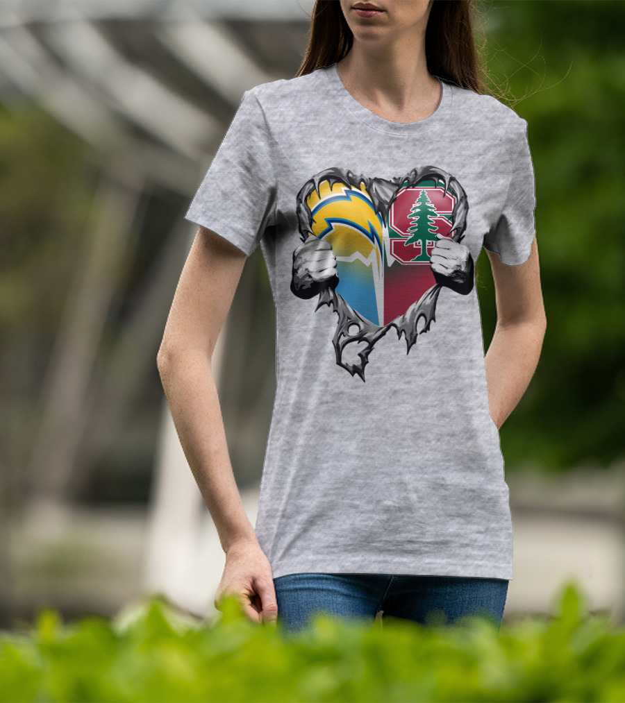 Los Angeles Chargers Stanford Tree Heart T-Shirt