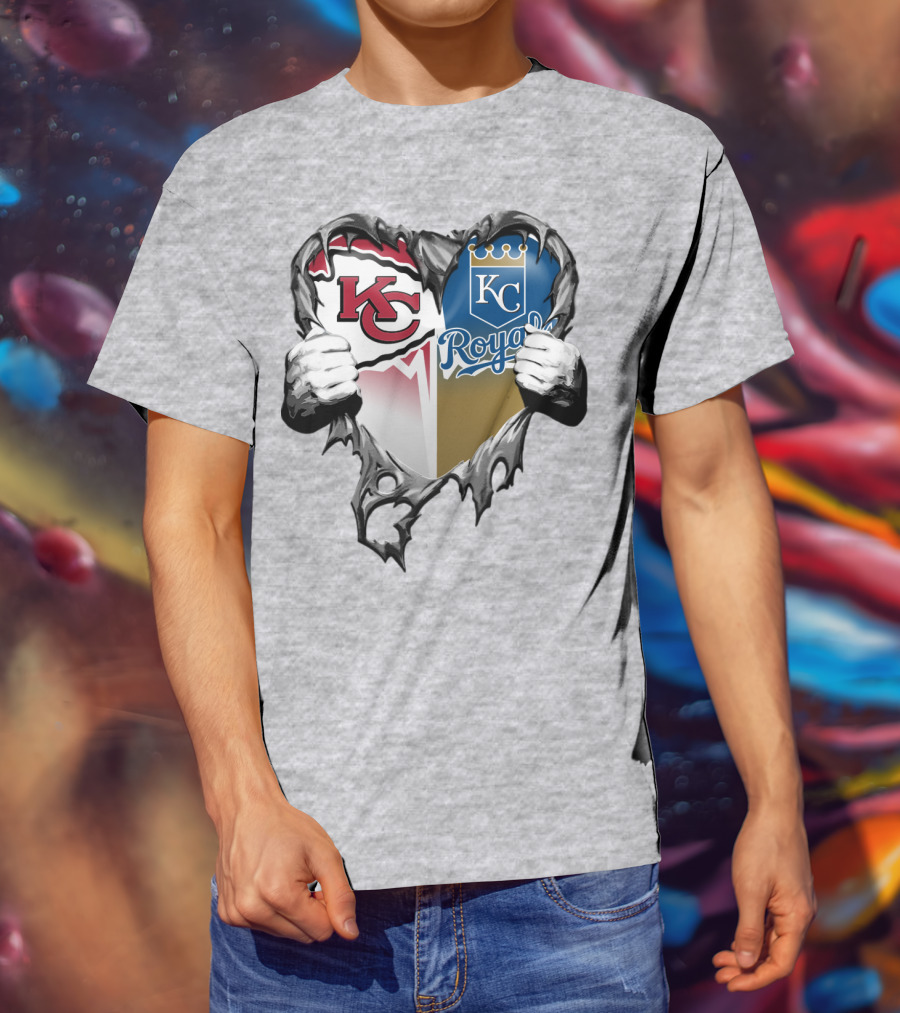 Kc Chiefs And Kc Royals Heart T-Shirt