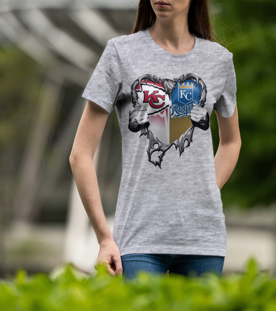 Kc Chiefs And Kc Royals Heart T-Shirt
