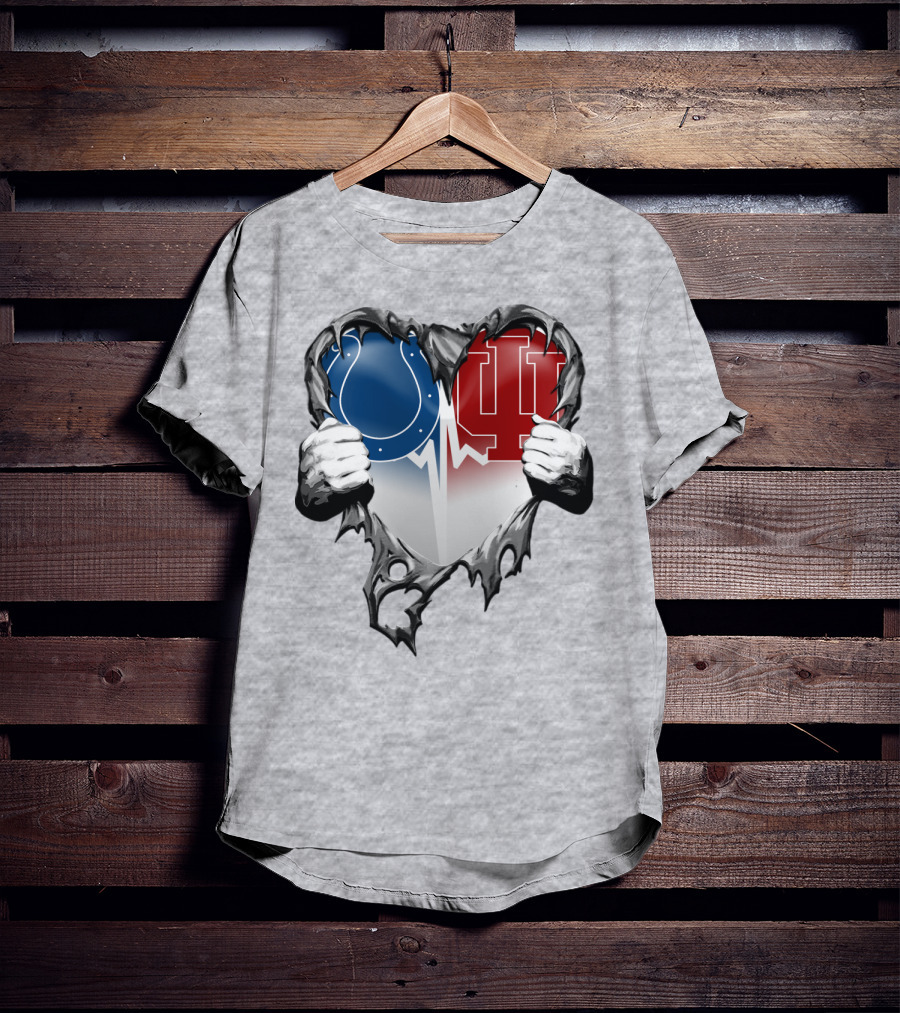 Colts Indiana Hoosiers Heart Torn Open T-Shirt