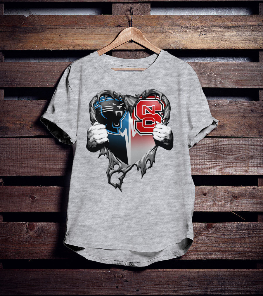 Carolina Panthers Nc State Heart T-Shirt