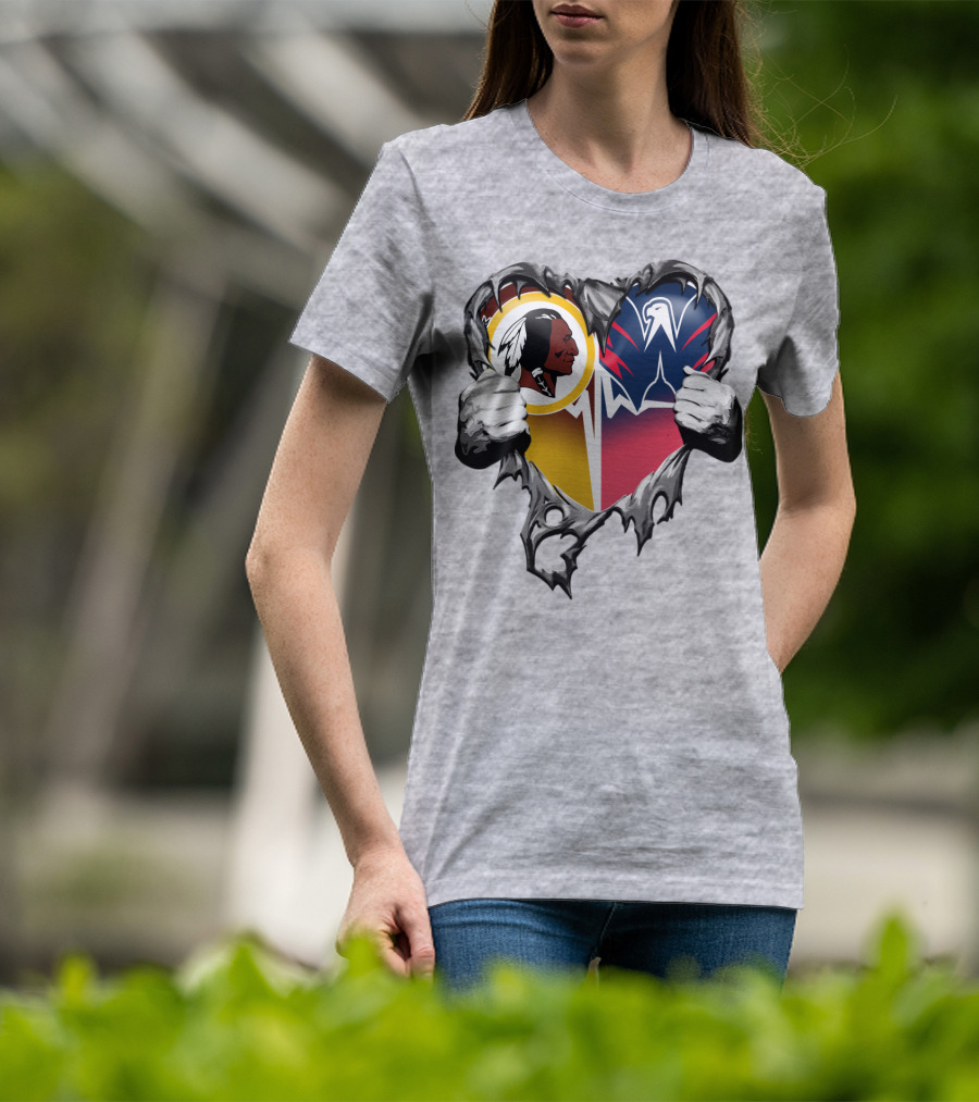 Washington Redskins Wizards Heart Logo Mashup T-Shirt