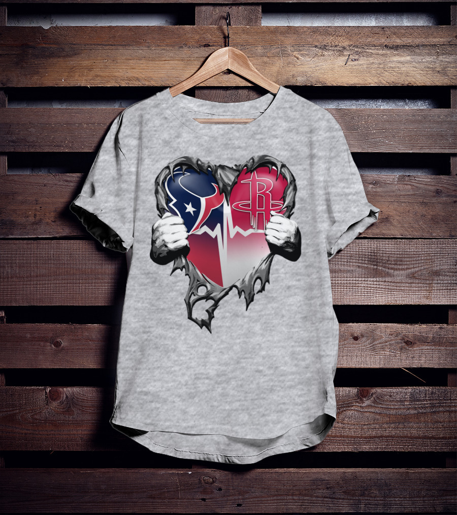 Texans Rockets Heartbeat Fusion Burst T-Shirt