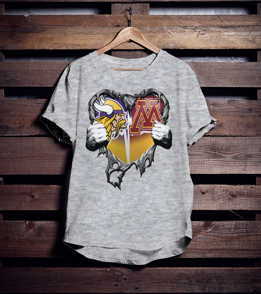 Vikings Minnesota Split Heart T-Shirt