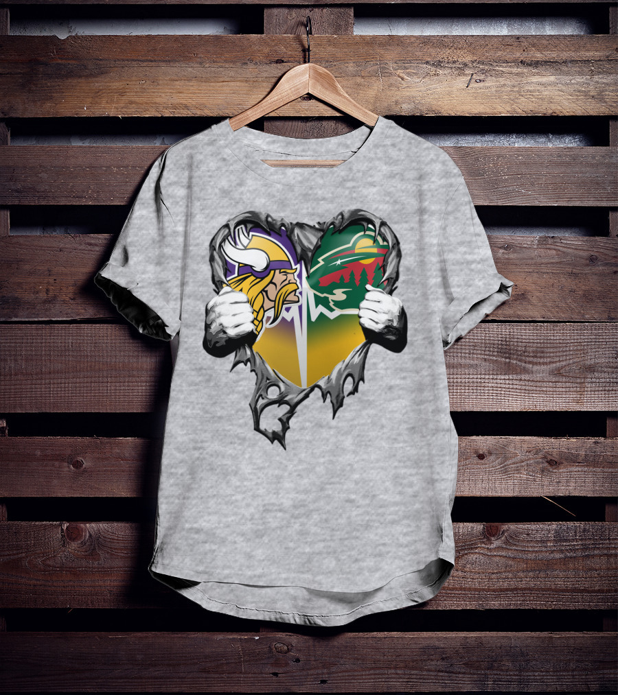 Minnesota Vikings Wild Heart Torn Concept T-Shirt