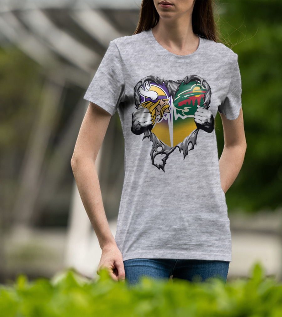 Minnesota Vikings Wild Heart Torn Concept T-Shirt