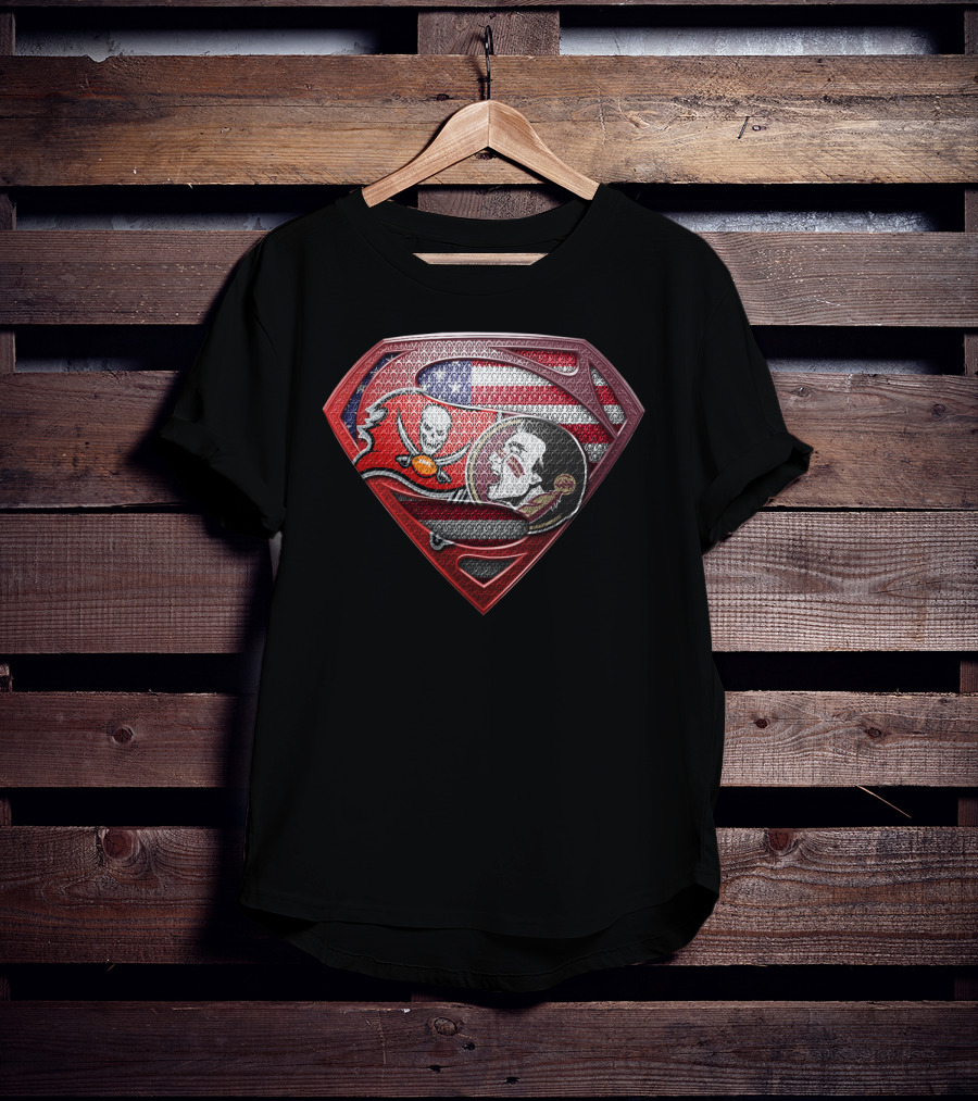 Superman Tampa Bay Buccaneers American Flag T-Shirt