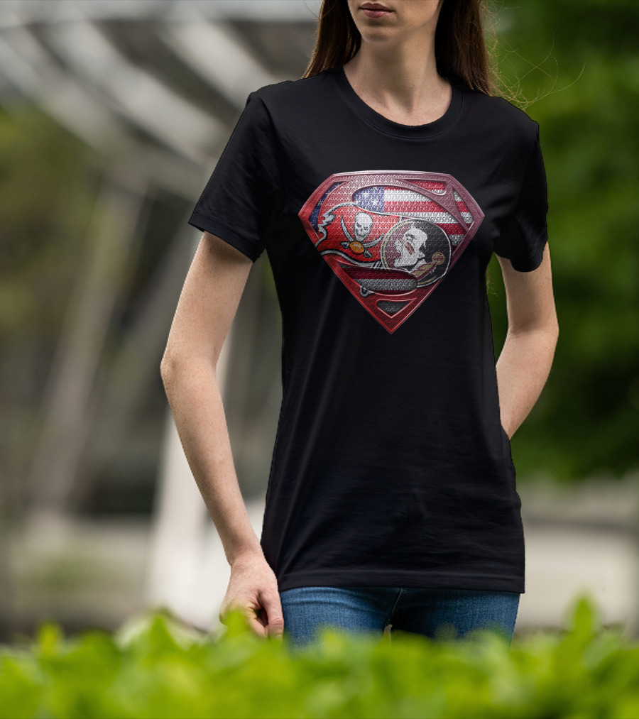 Superman Tampa Bay Buccaneers American Flag T-Shirt