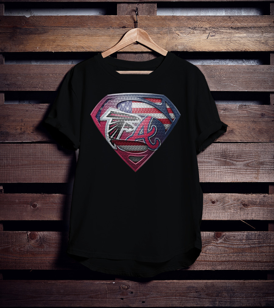 Falcons Braves American Flag Superman Logo Sspus059 T-Shirt