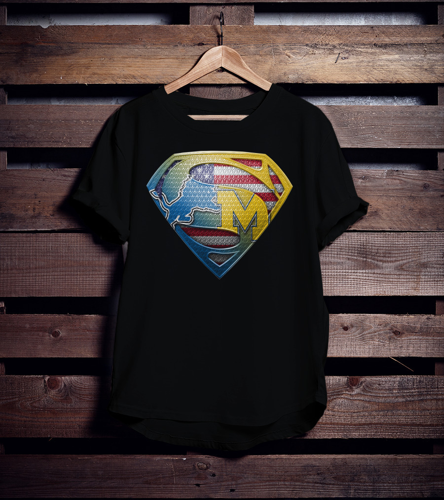 Superman Buffalo Michigan American Flag Logo Sspus077 T-Shirt